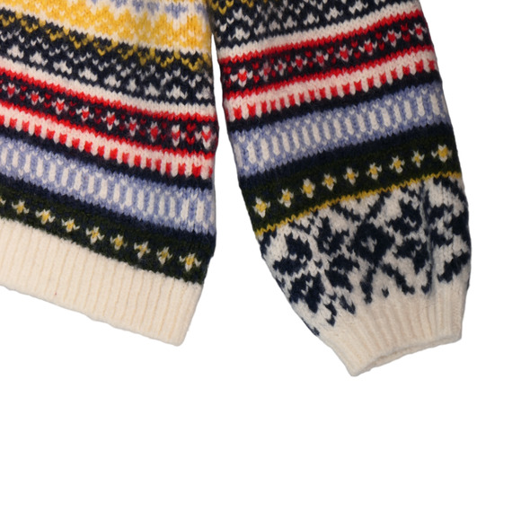 Old Navy Sweater Women Medium Blue Multi Fair Isle Cropped Soft Nordic Ski - Picture 4 of 6